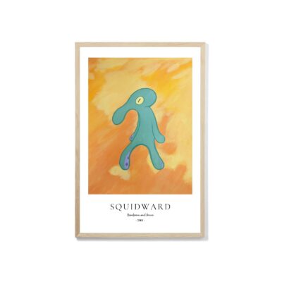 Squidward Handsome and Brave 2001 Poster Print Exhibition