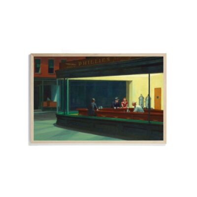 Wooden Frame Poster Nighthawks by Edward Hopper 1942