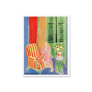 Art Print Matisse Girl With Pink Dress Open Window And Shutters