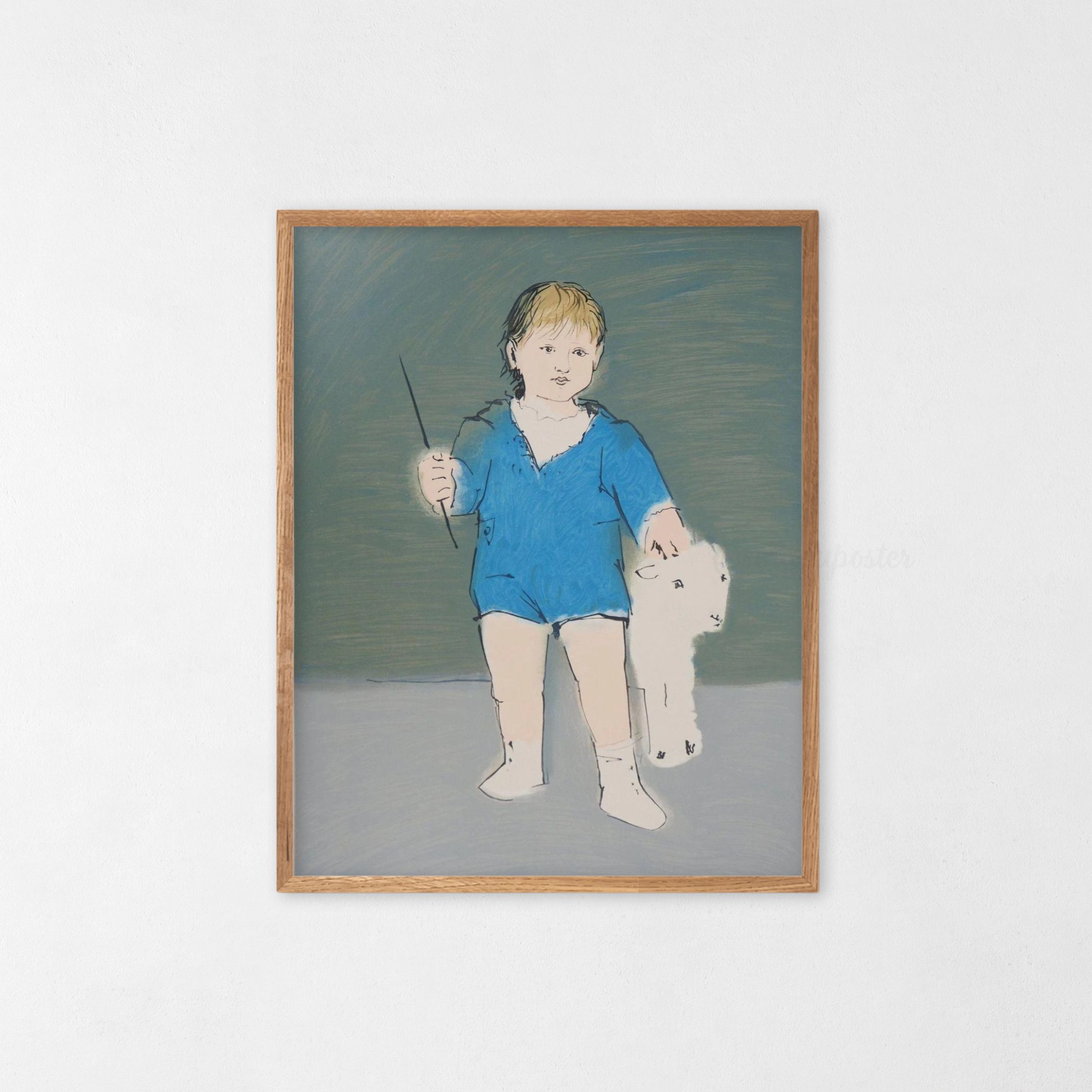 Pablo Picasso、A L'AGNEAU ET PERSONNAGES Enfant et agneau : Petit