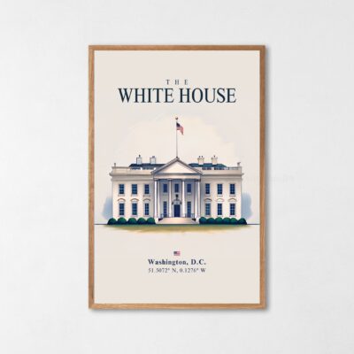 Art Print The White House Poster Water Color