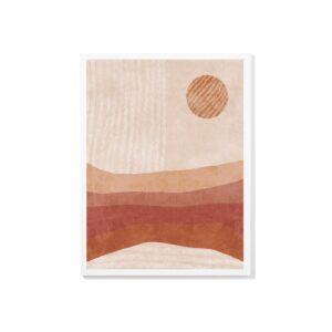 Boho Poster Print Abstract Mountain and Sun