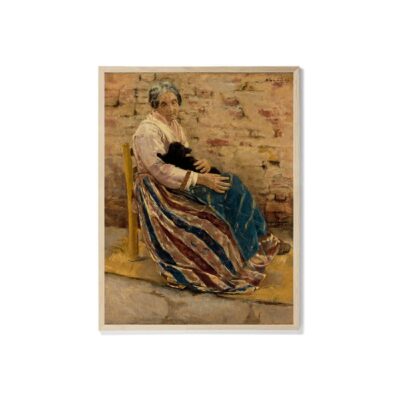 Poster Print An Old Woman with Cat