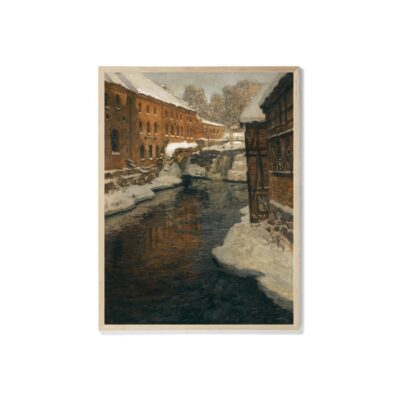 Poster Vintage Winter The Akerselven River in the Snow