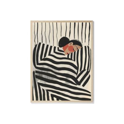 Woman in Stripes Abstract Poster Print